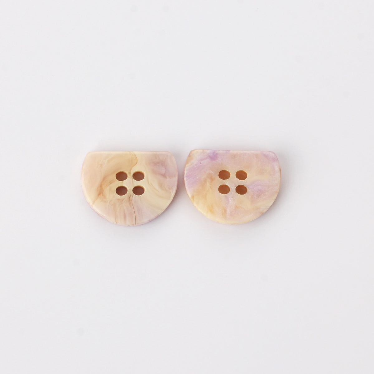 Bunli - DIY 10 Pack Pink-Beige Marbled Mixed-Shape Button