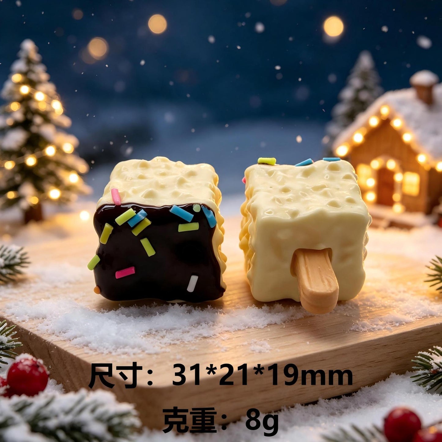 仿真巧克力糖针雪糕树脂卡通微缩食玩布景摆件DIY钥匙扣挂件饰品