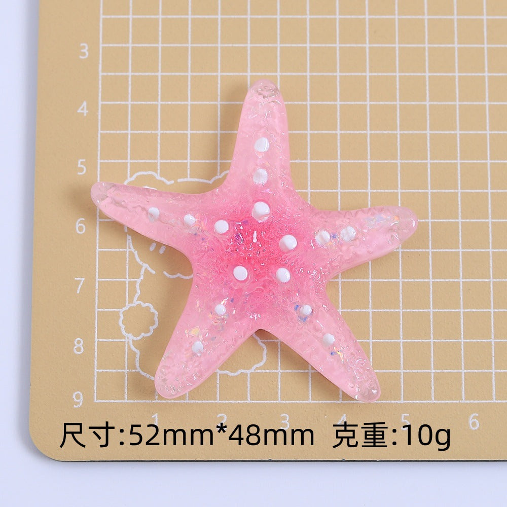 创意彩色冰透海星手工diy自制饰品配件奶油胶树脂小配件材料批发