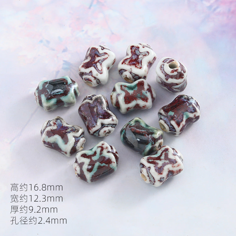 景德镇窑变陶瓷珠diy饰品配件贵妃醉瓷珠手串配件陶瓷珠子散批