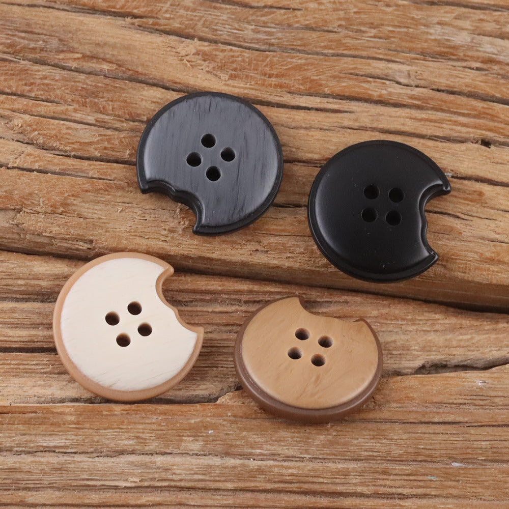Bunli - DIY 10 Pack Notched Plain-Back Round Button
