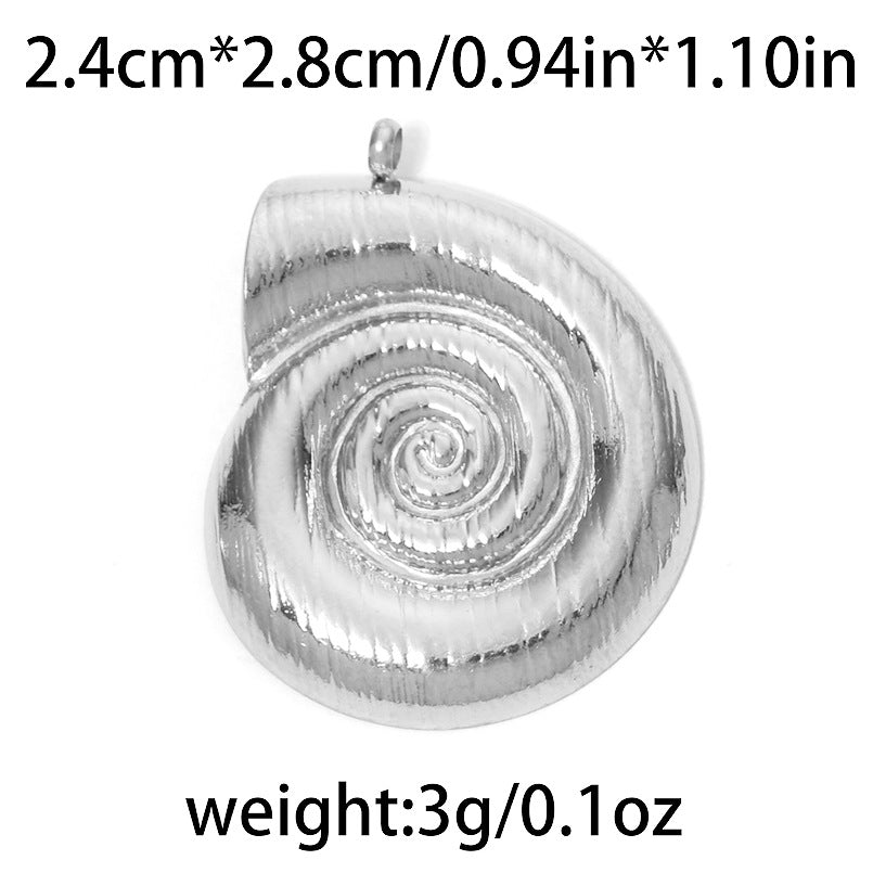 Elvane - Smooth and Ribbed Spiral Shell Pendant Only