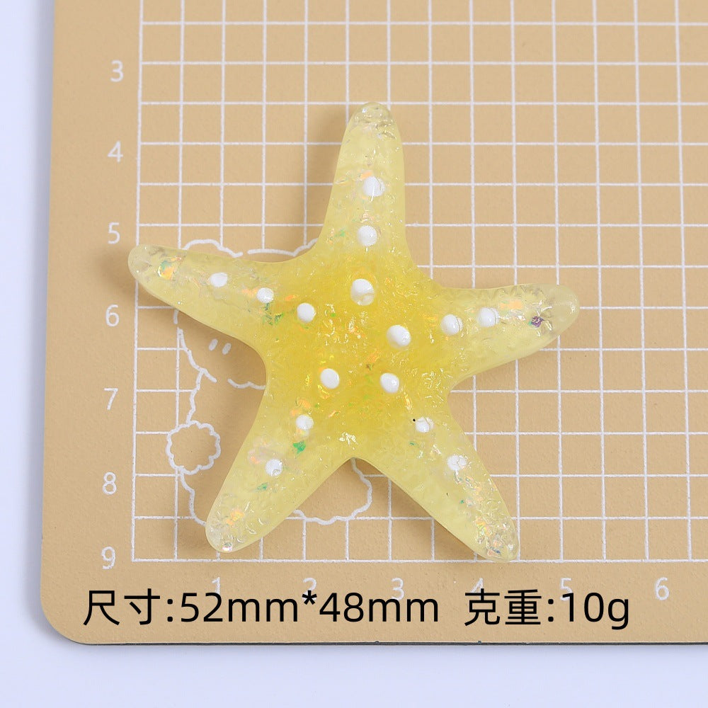 创意彩色冰透海星手工diy自制饰品配件奶油胶树脂小配件材料批发