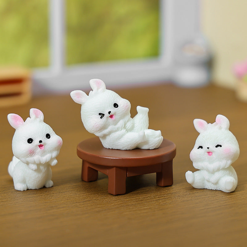 Objella - Fluffy-Tail Rabbit Miniature Ornament