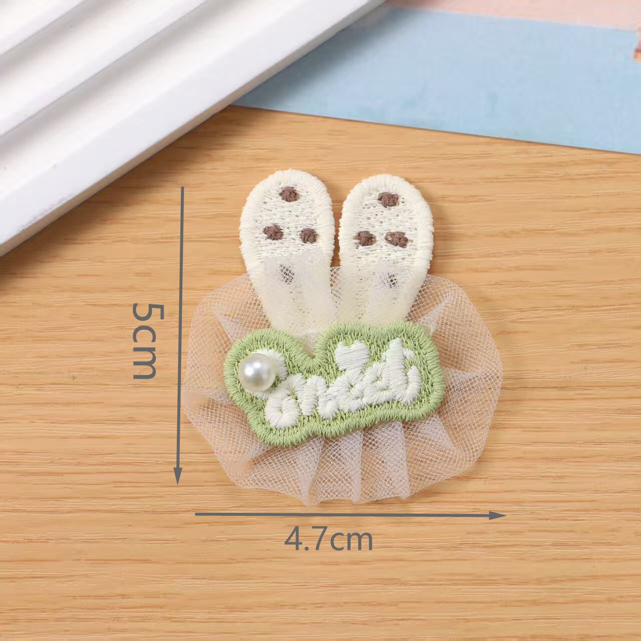 Patch甜美可爱蕾丝兔耳蝴蝶结布贴配件  手工diy发夹鞋帽服饰辅料