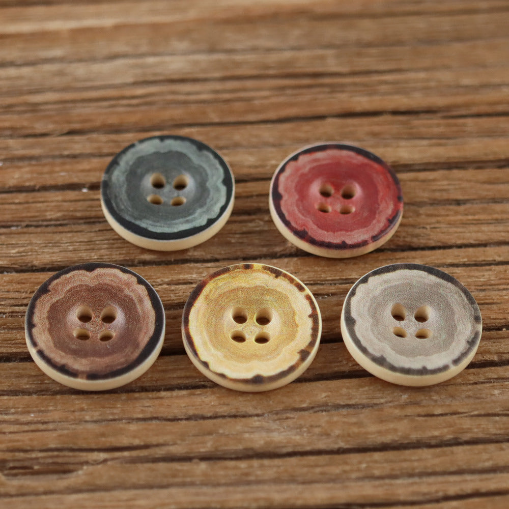 Bunli - DIY 10 Pack Concentric Mottled Round Button