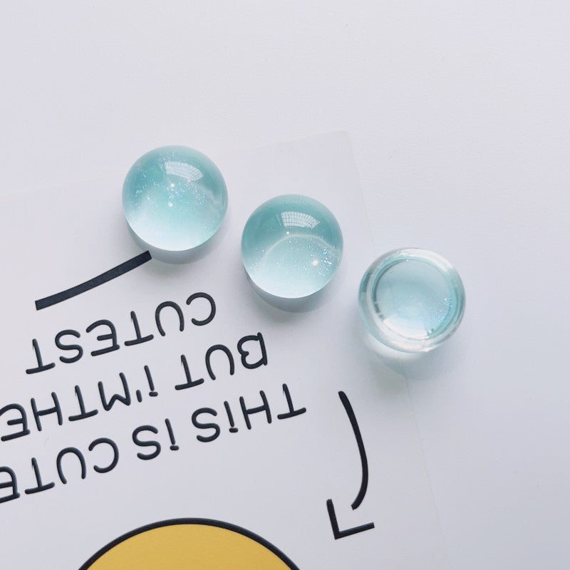 Korean Color Transparent Star Sense Glitter Pink Half Pill Diy Resin Accessories Earrings Hair Clip Cell Phone Case Shoe Material