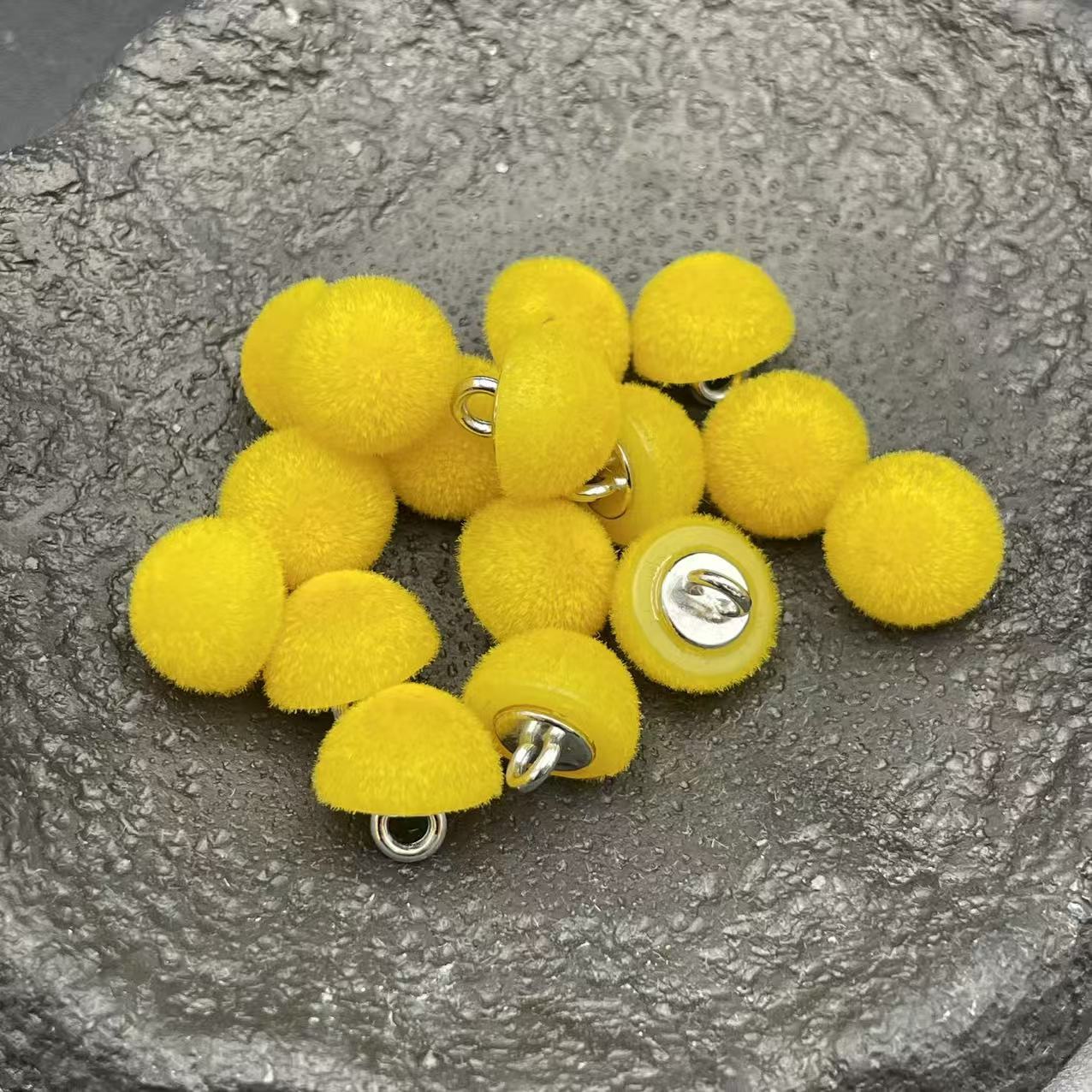 植绒半面切面扣子金属底纽扣极简轻奢风羊毛衫衬衫开衫装饰辅料扣