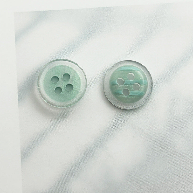 11mm四眼碗型彩色树脂纽扣简约男女衬衫开衫连衣裙装饰扣