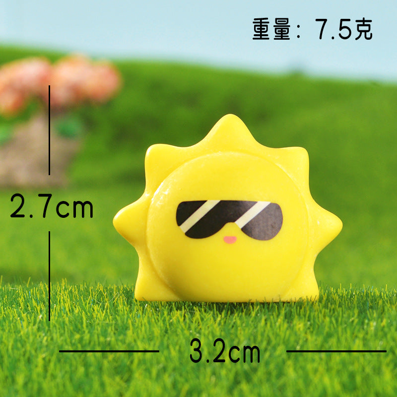 跨境创意可爱云朵微景观桌面装饰小摆件 卡通月亮小兔子DIY小配件