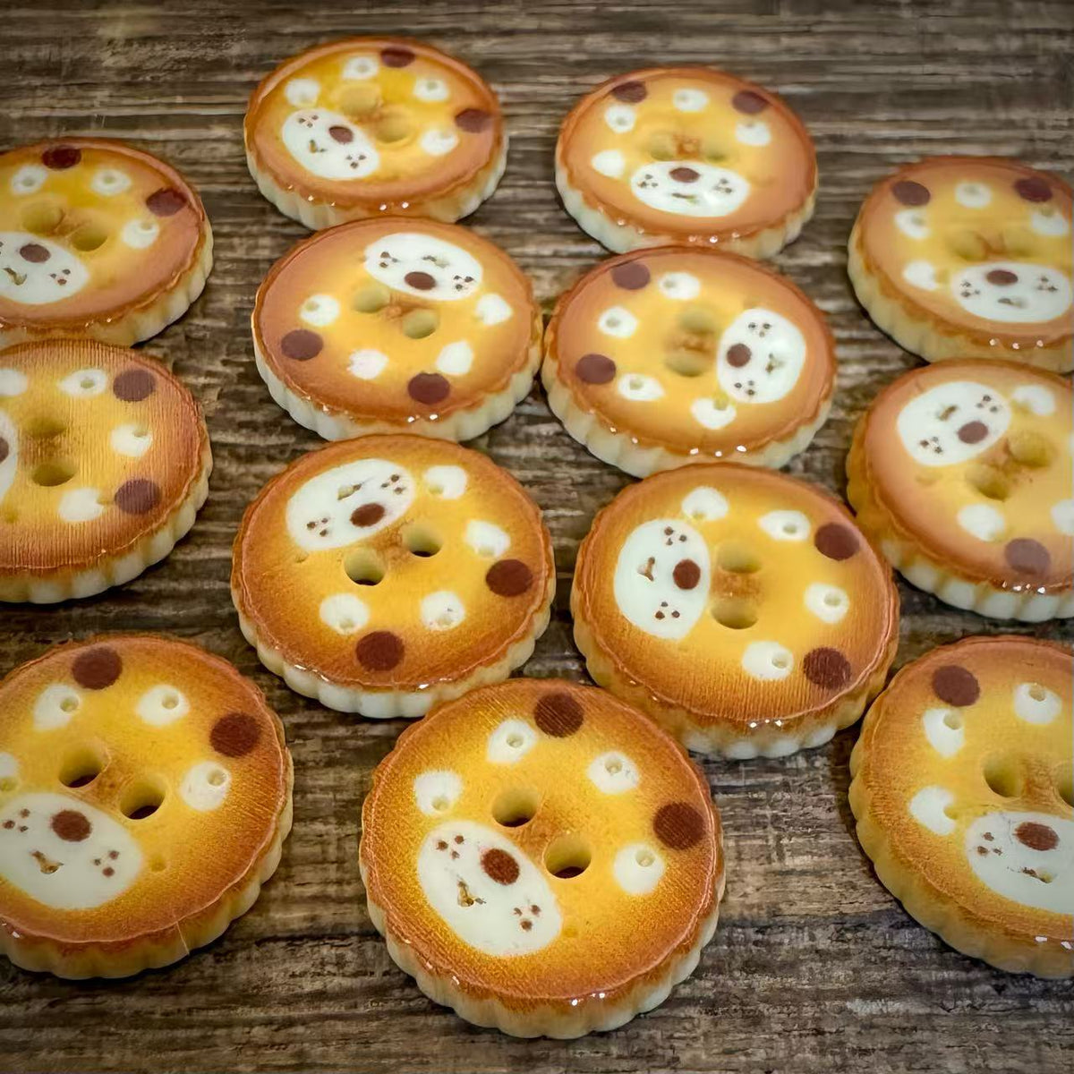 Bunli - DIY 10 Pack Bear Cookie Two-Hole Button