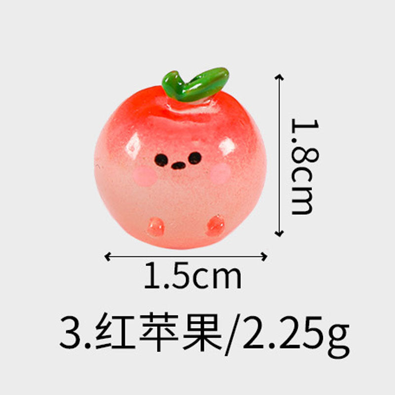 微景观树脂仿真夜光水果荔枝草莓可爱创意工艺品食玩小摆件批发