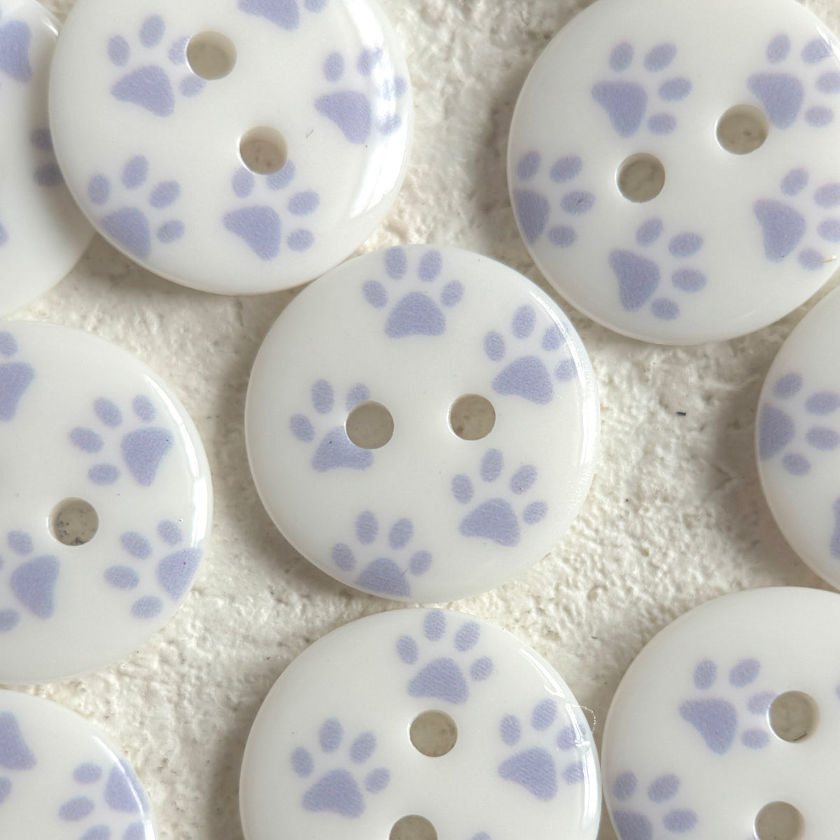 Bunli - DIY 10 Pack Multicolor Paw-Print Round Button