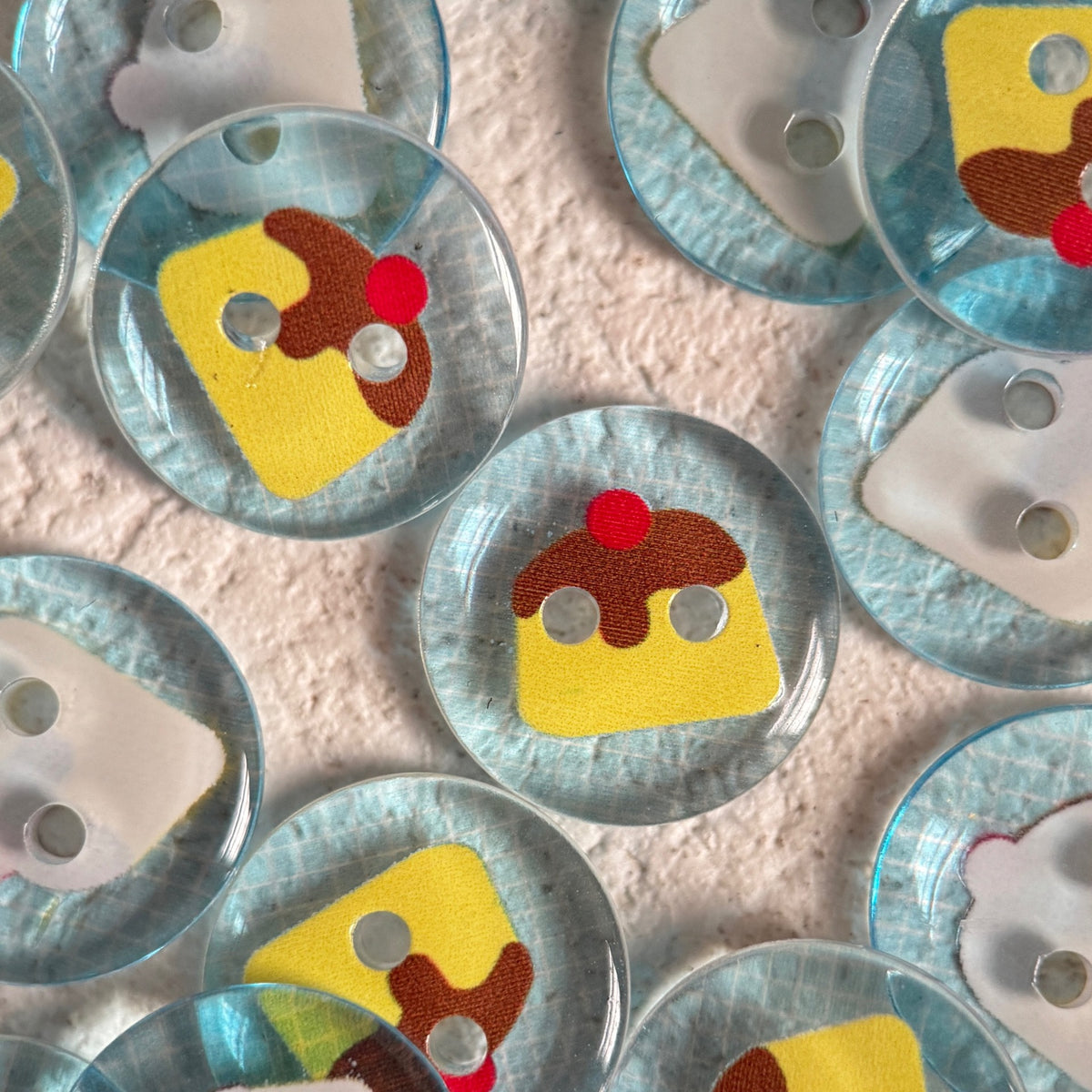 Bunli - DIY 10 Pack Transparent Mixed-Pattern Round Button