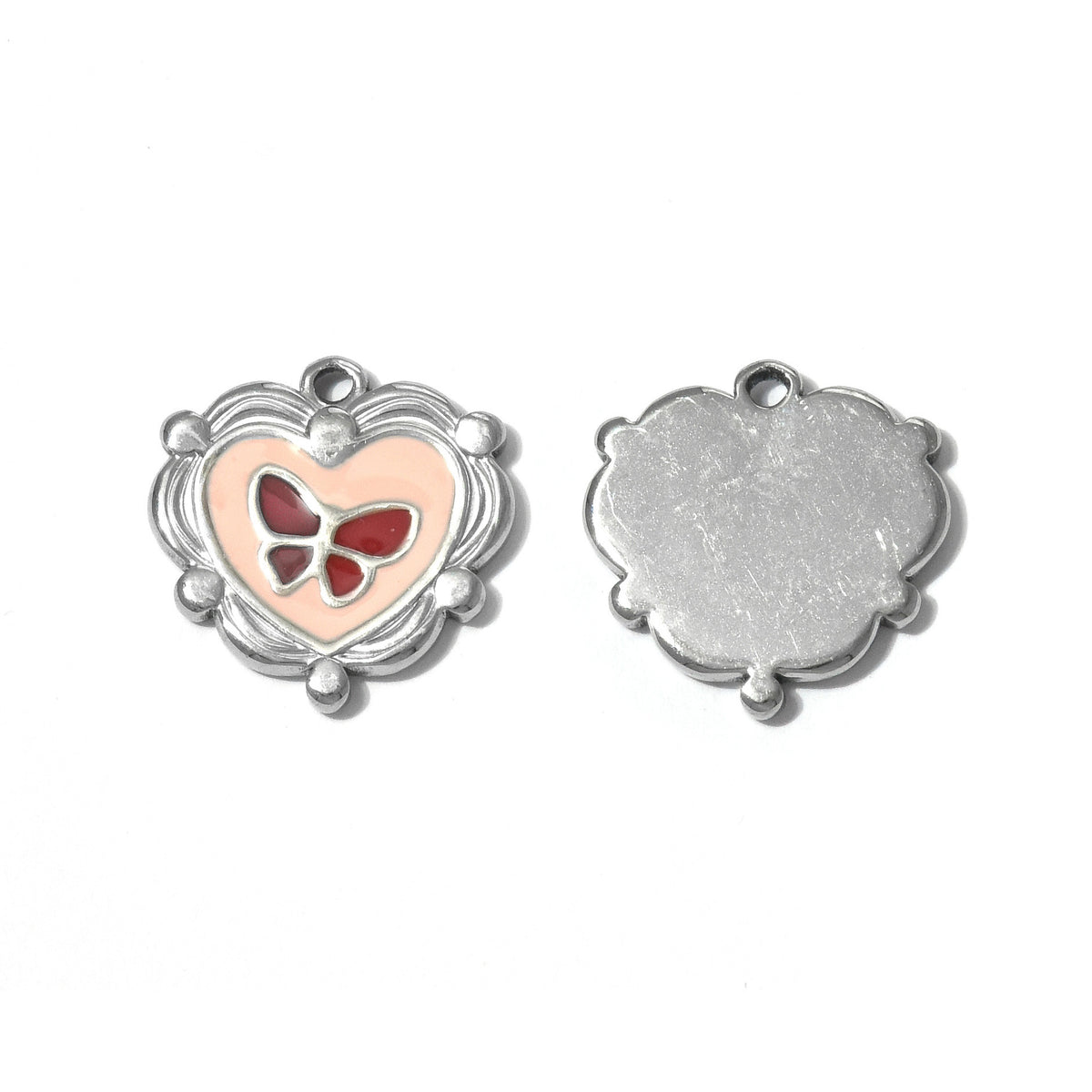 Elvane - Butterfly Scalloped Heart Pendant Only