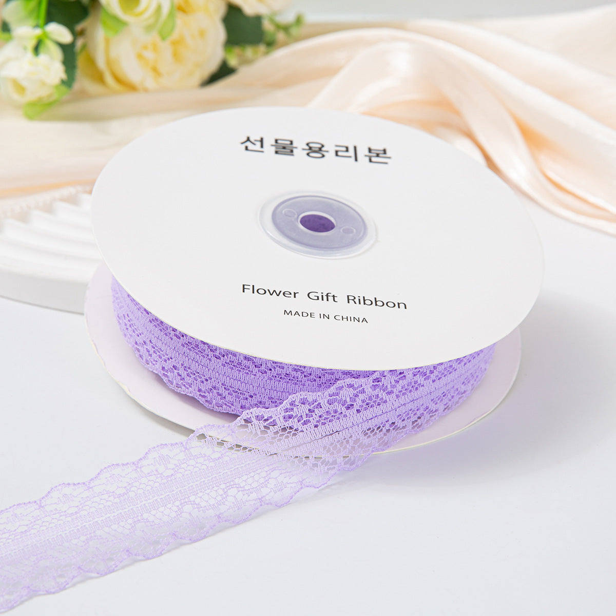 3cm50码镂空蕾丝边丝带鲜花束包装材料蛋糕彩带绸缎diy蝴蝶结飘带