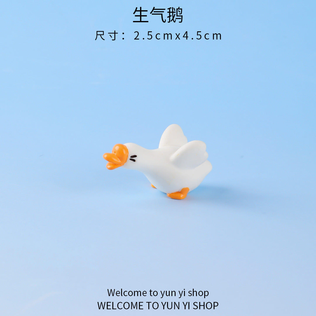 微景观创意呆萌搞怪大白鹅公仔园艺diy装饰品 配件汽车桌面小摆件
