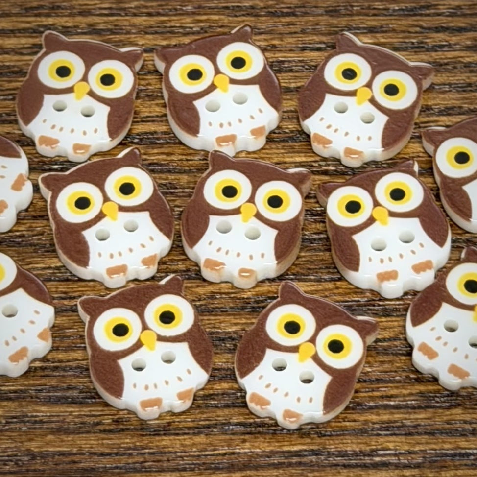 Bunli - DIY 10 Pack Owl Shape Two Hole Button