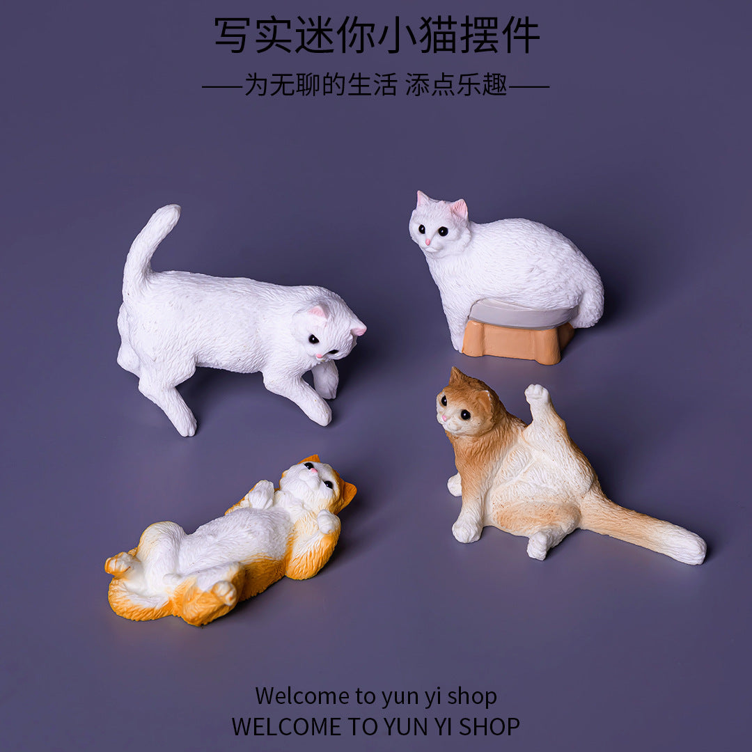 微景观写实小猫 创意树脂摆件卡通可爱小猫 办公室车载桌面小摆件