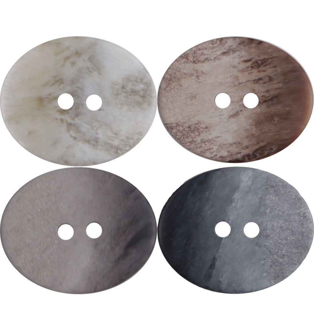 Bunli - DIY 10 Pack Gradient-Grain Oval Button