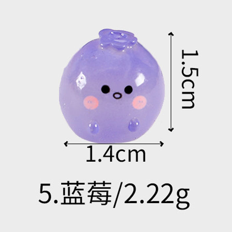 微景观树脂仿真夜光水果荔枝草莓可爱创意工艺品食玩小摆件批发