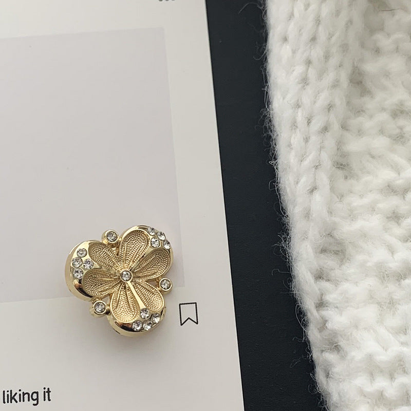 纽扣金属花钻金色高端精致时尚西装西外套风衣扣子高档女大衣钮扣