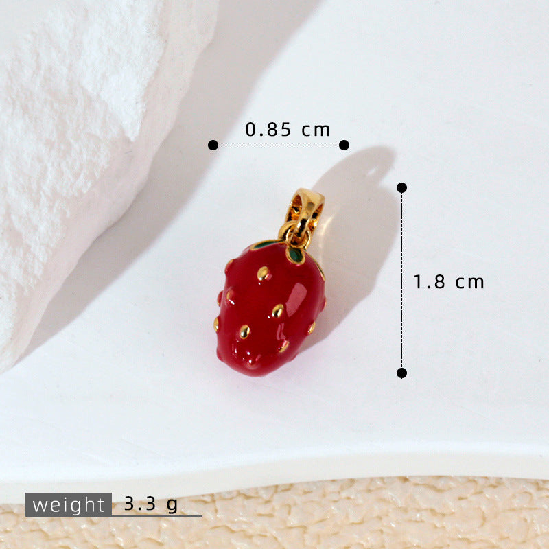 滴油仿真草莓荔枝蘑菇木瓜吊坠diy手工饰品手链项链串珠配件材料
