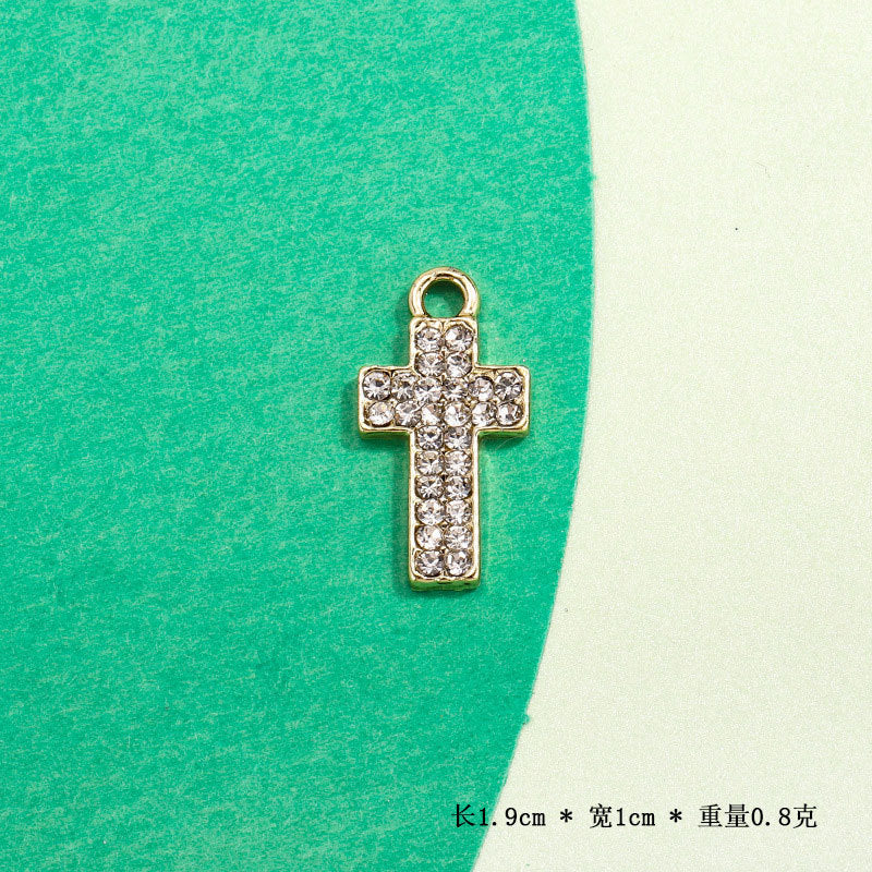 十字架配饰挂件小吊坠跨境热卖镶钻系列合金饰品配件diy手链服饰