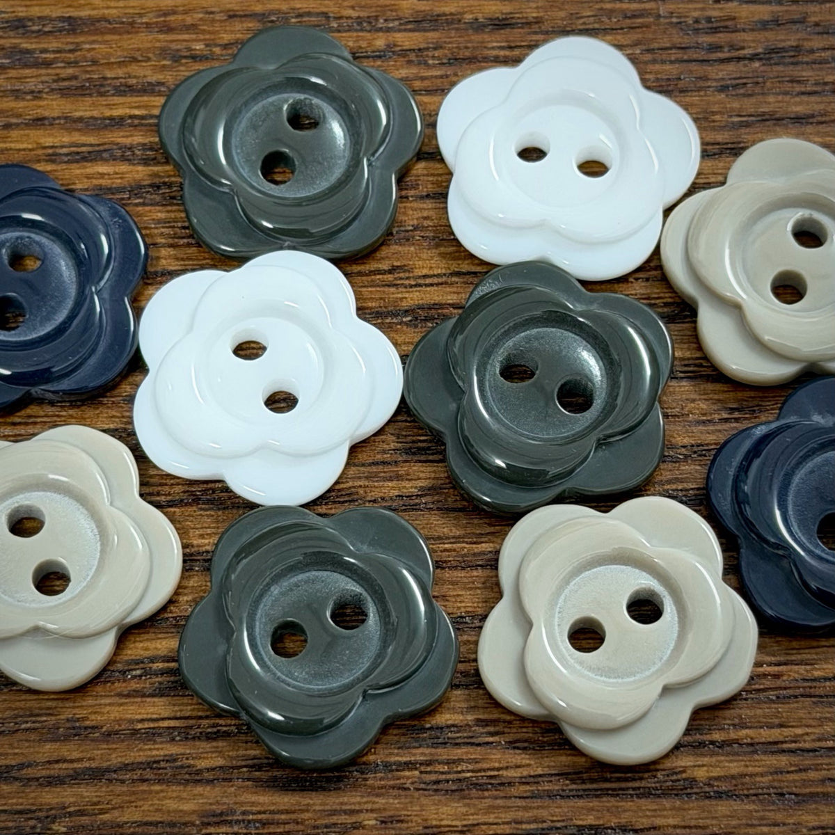 Bunli - DIY 10 Pack Layered Five-Petal Flower Button