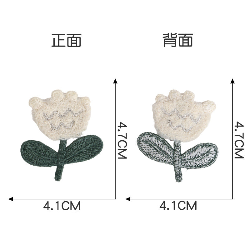 厂家批发DIY服饰配件花朵布贴头饰发夹配件可爱针织服装辅料现货