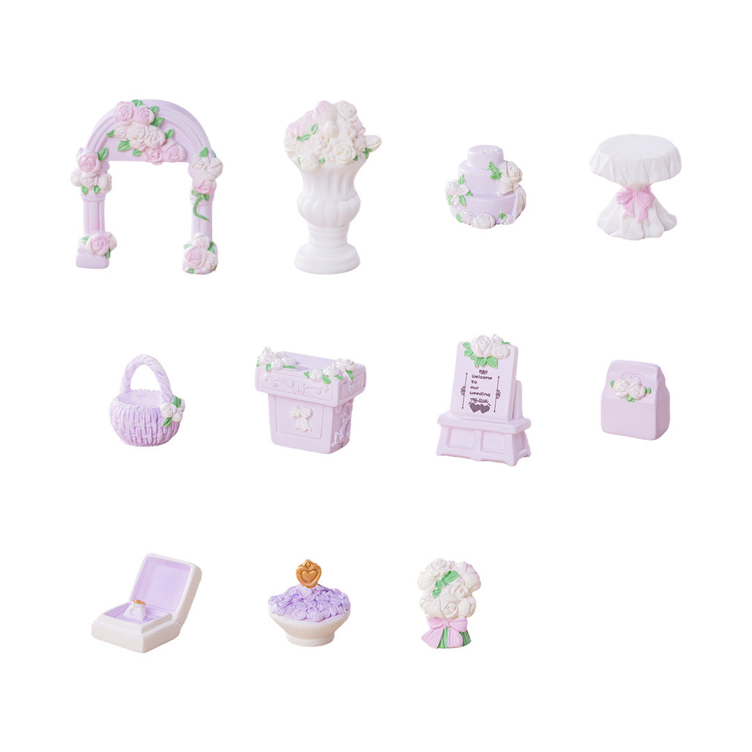 微景观创意摆件西式婚礼场景 diy装饰品微缩造景车载办公桌小摆件