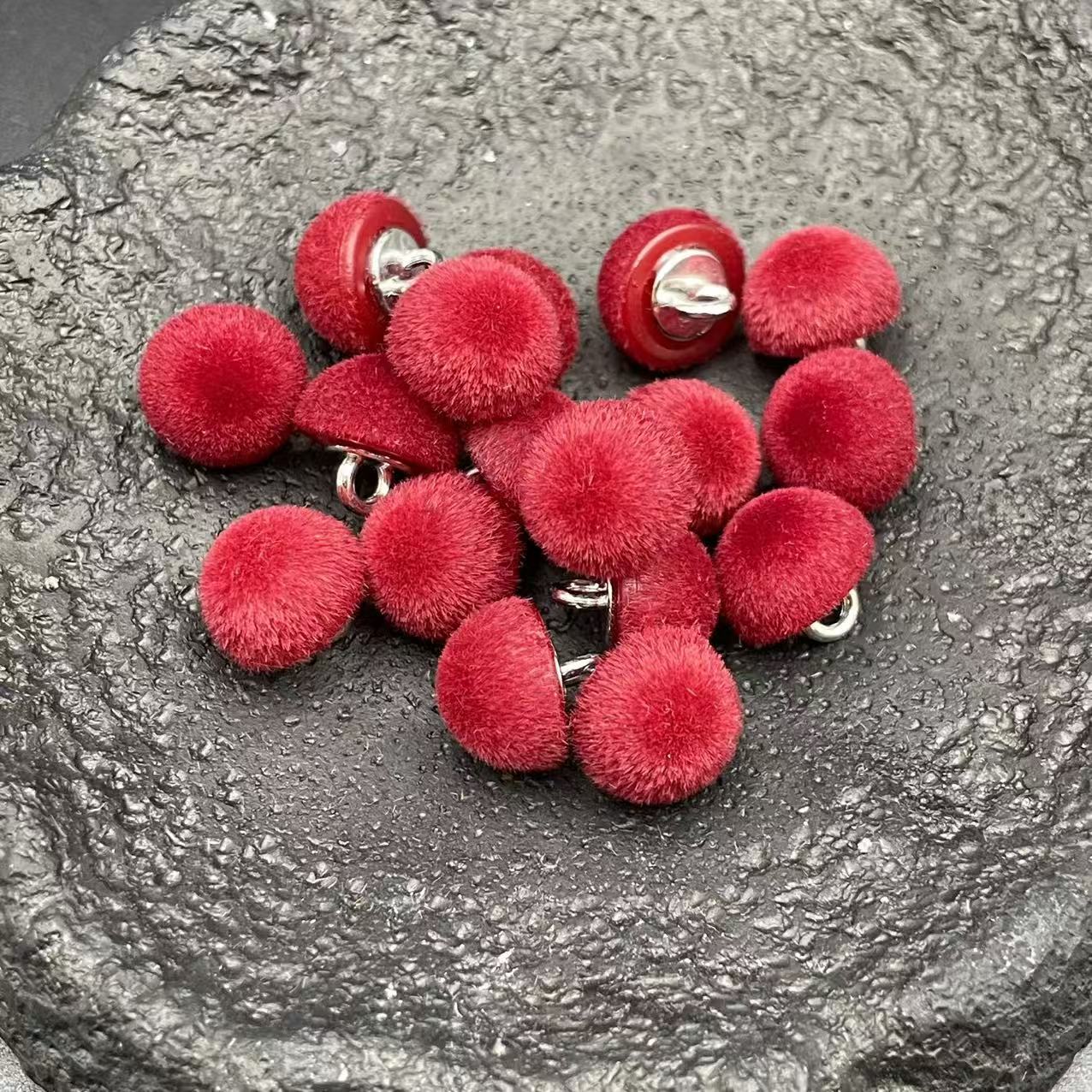 植绒半面切面扣子金属底纽扣极简轻奢风羊毛衫衬衫开衫装饰辅料扣