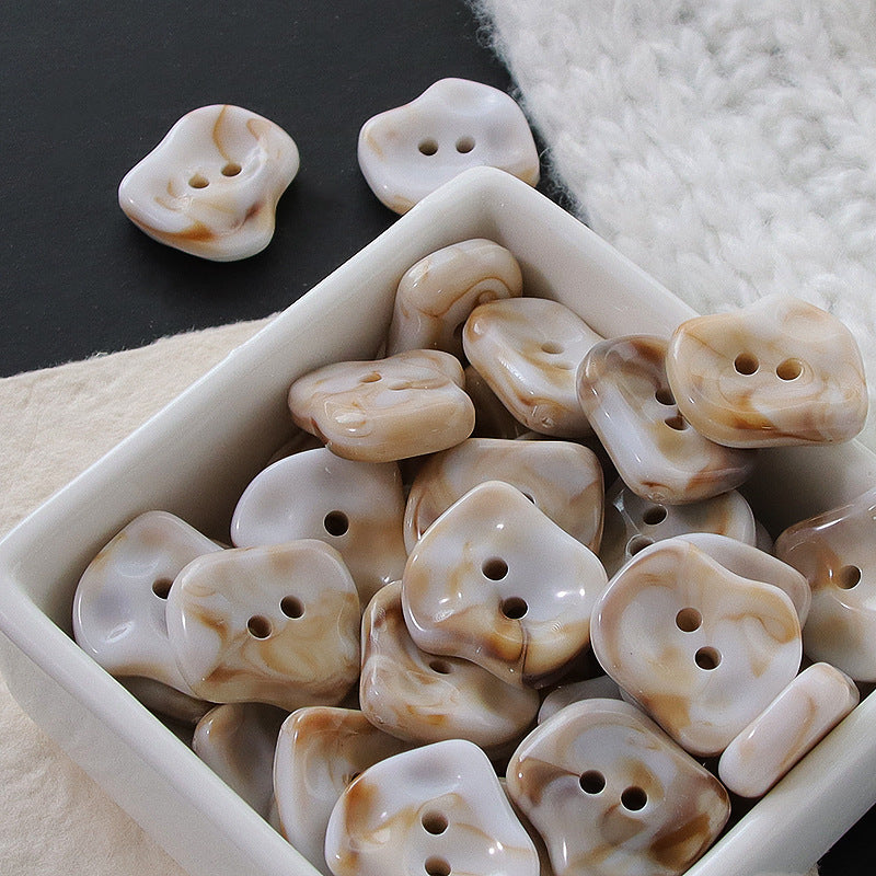 Bunli - DIY 10 Pack Marbled Two Hole Button