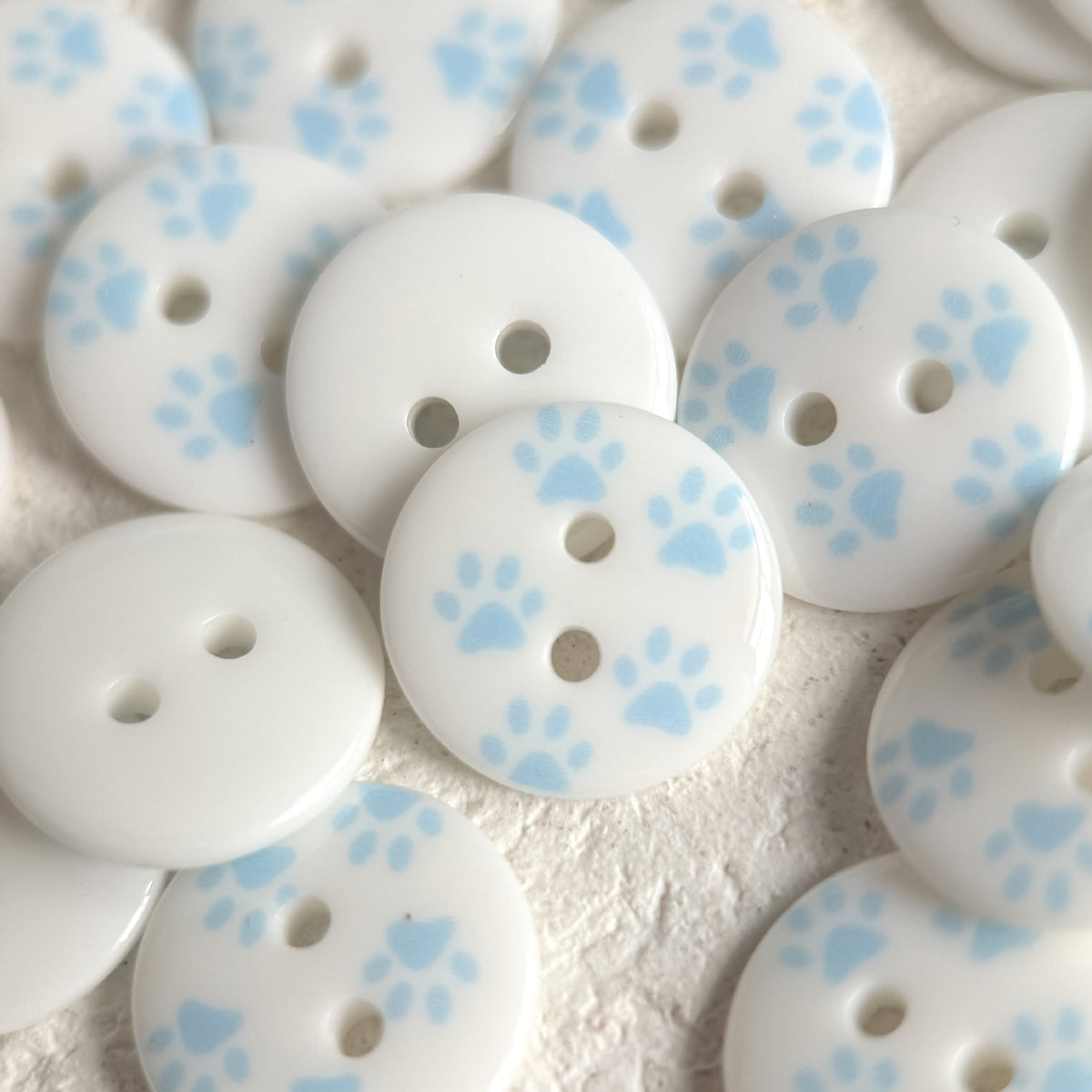Bunli - DIY 10 Pack Multicolor Paw-Print Round Button