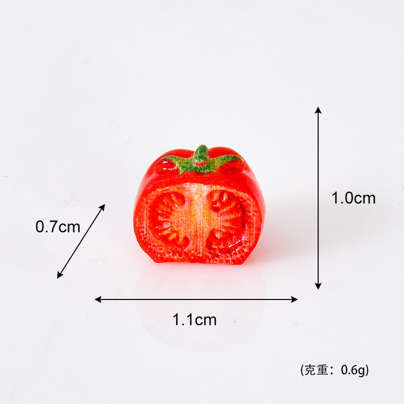 新品微缩仿真西红柿树脂摆件彩绘迷你水果 娃娃屋diy场景桌面配件
