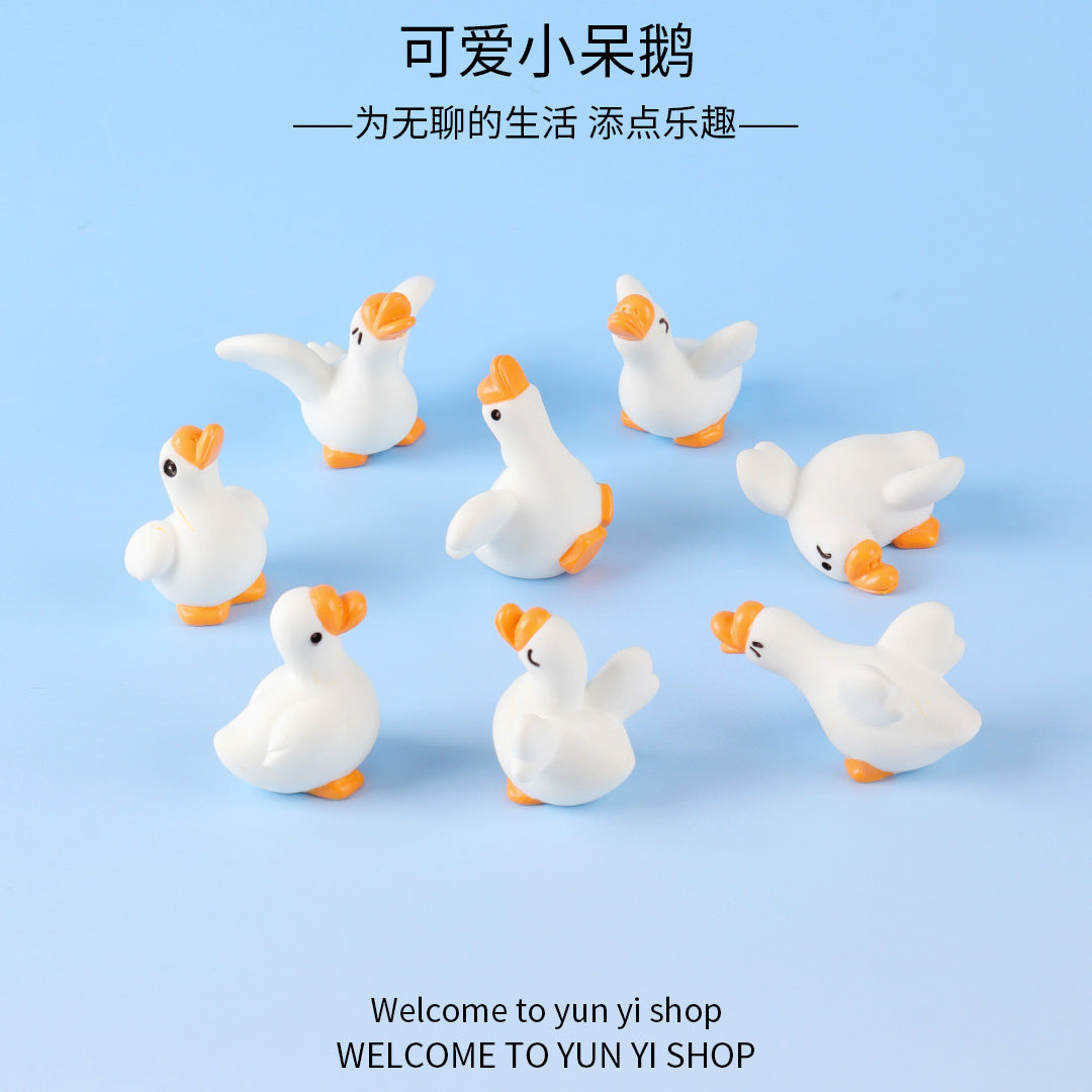 微景观创意呆萌搞怪大白鹅公仔园艺diy装饰品 配件汽车桌面小摆件