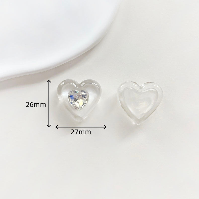 Chivy - Translucent Faceted Heart Cabochon Accessory