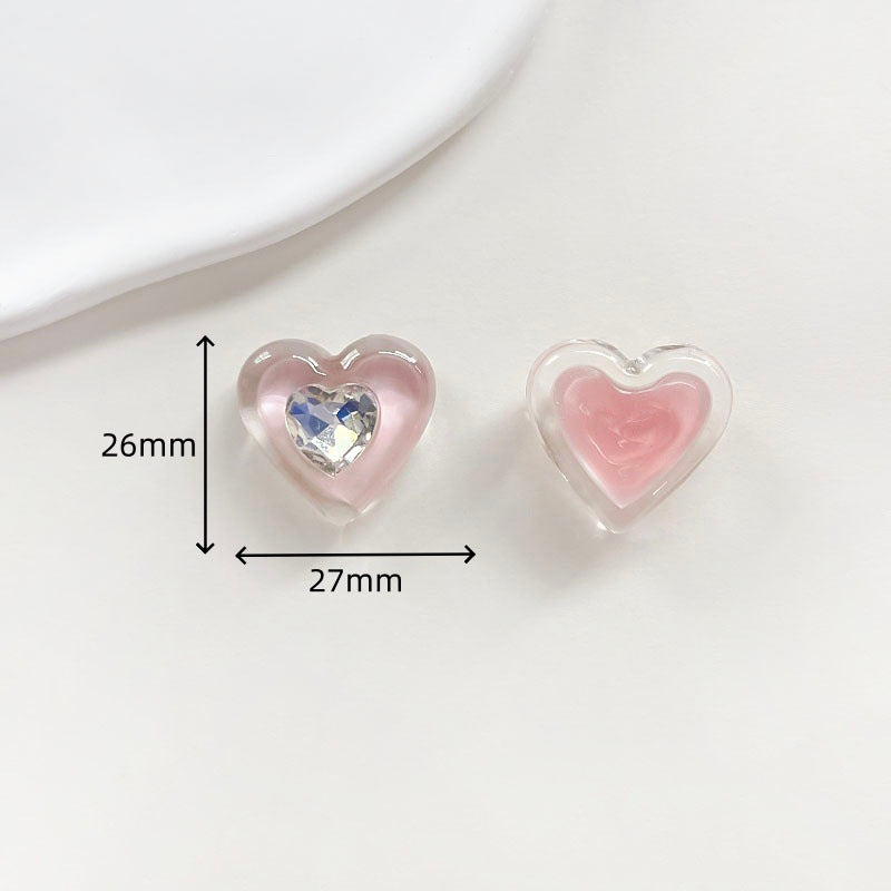 Chivy - Translucent Faceted Heart Cabochon Accessory