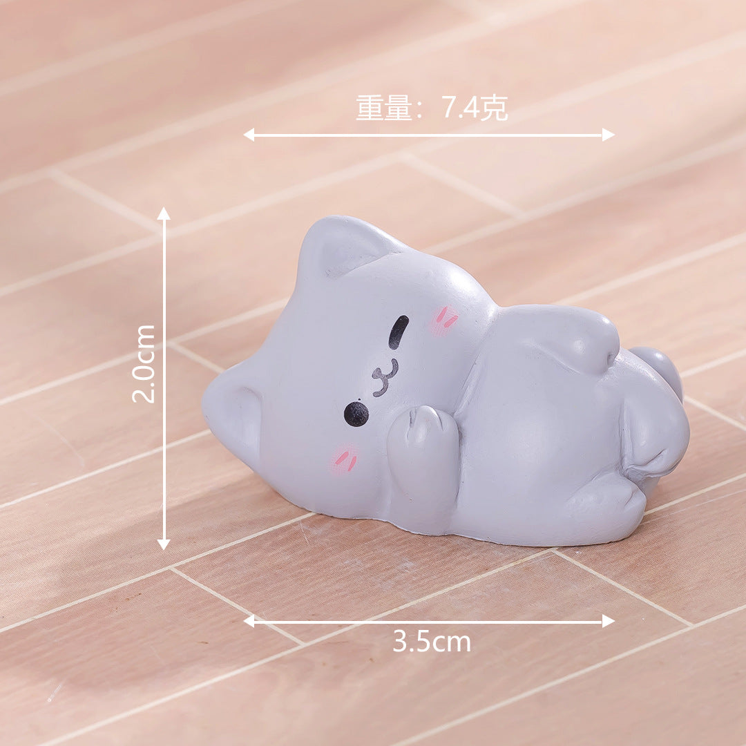 卡通萌喵伙伴微景观小猫 diy娃娃屋造景装饰品车载摆件桌面小摆件