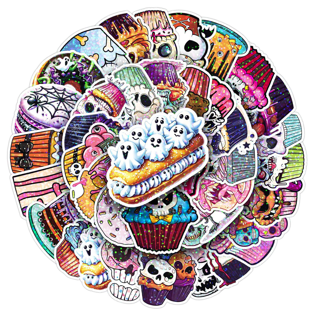 Lunira - Holographic Halloween Cake 50-Sticker Pack