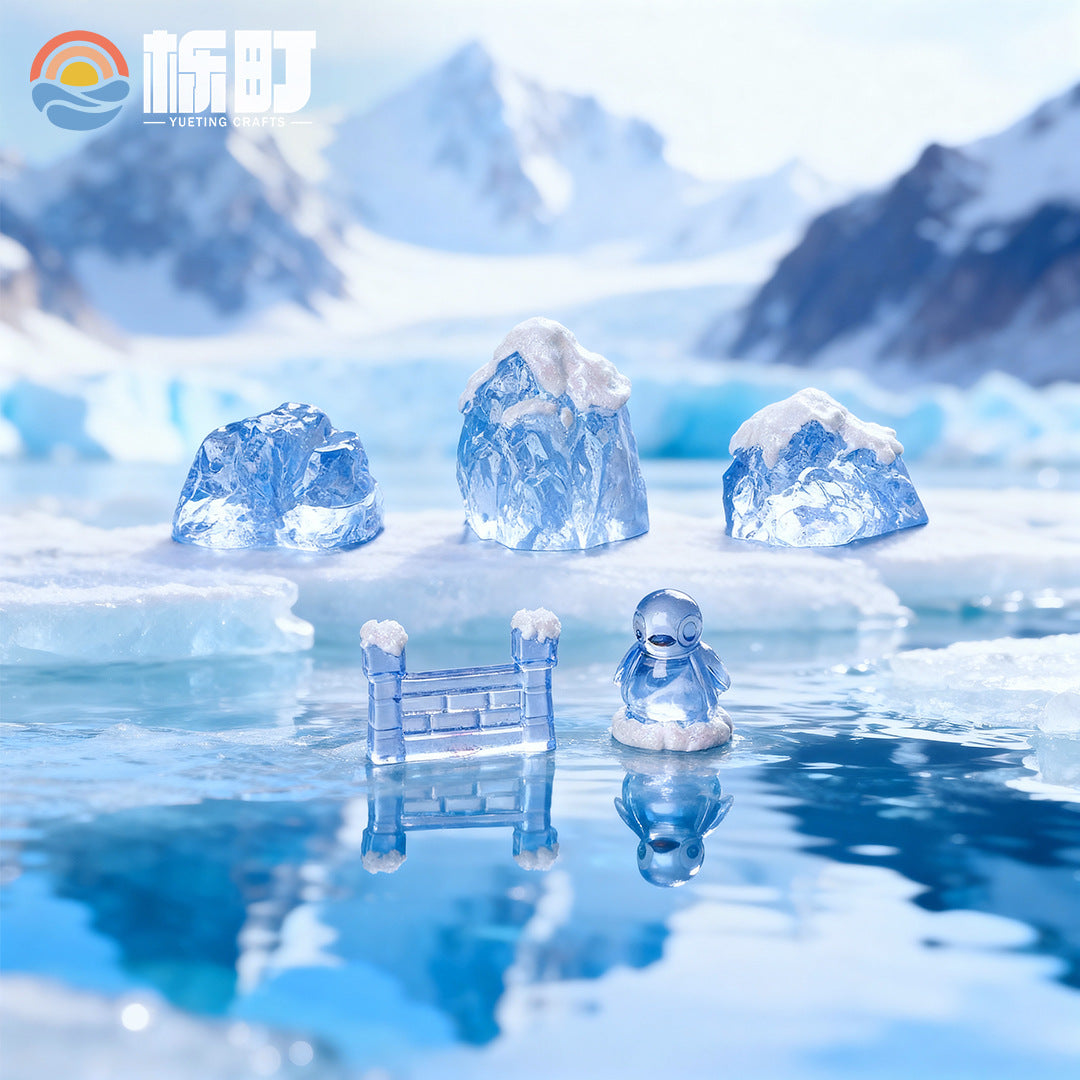 微景观摆件创意新品冰山世界 高级感小众摆件diy配件车载桌面摆件