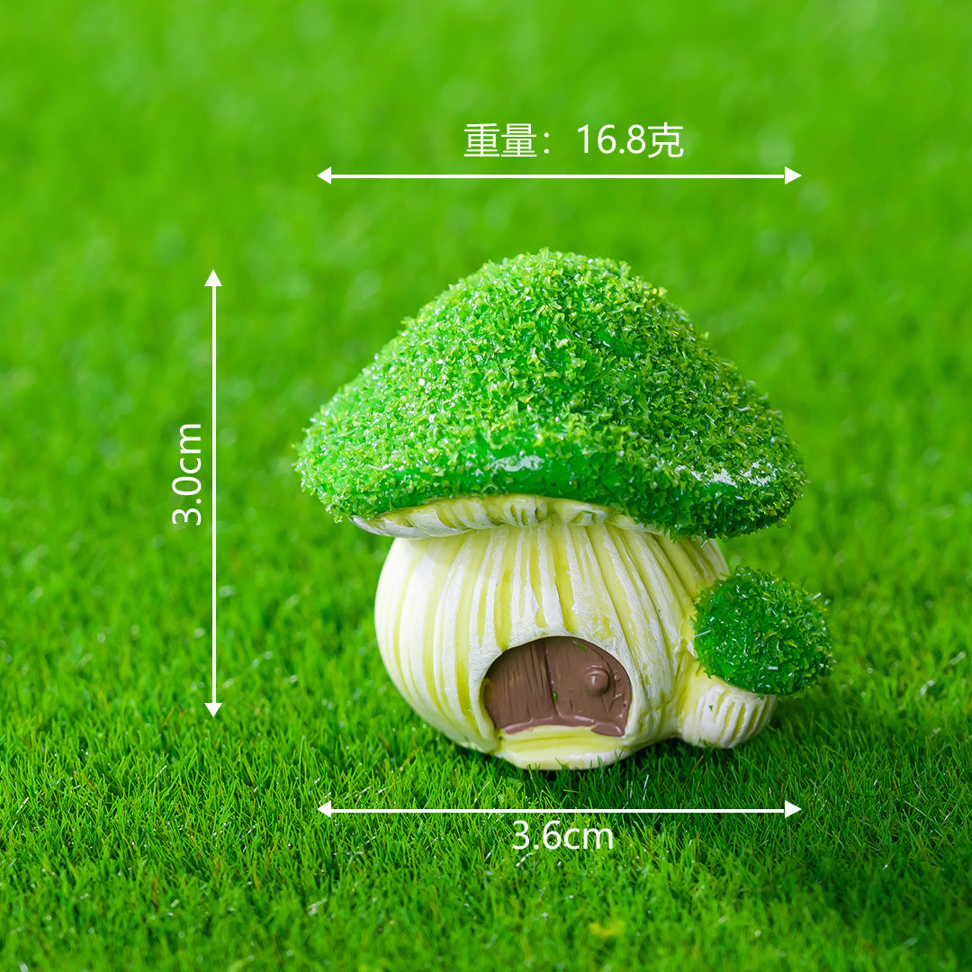 创意新品仿真蘑菇房子 树脂小摆件萌粒diy鱼缸造景装饰品桌面摆件