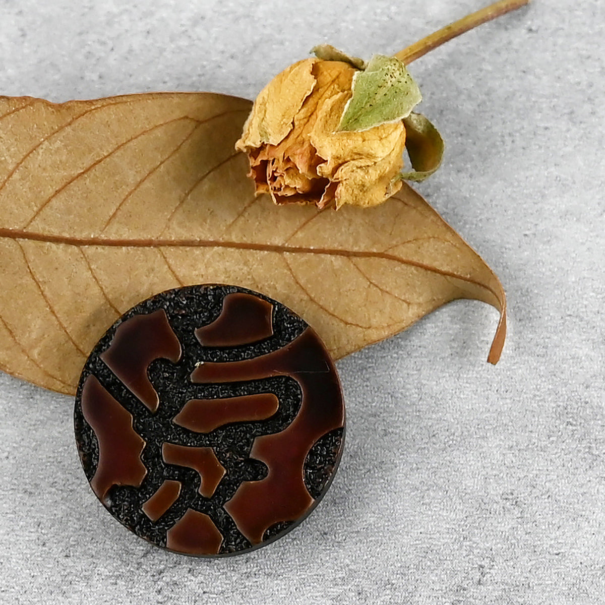 仿木质感 黑褐色深咖色大衣风衣皮衣外套纽扣 树脂暗脚手缝装饰扣