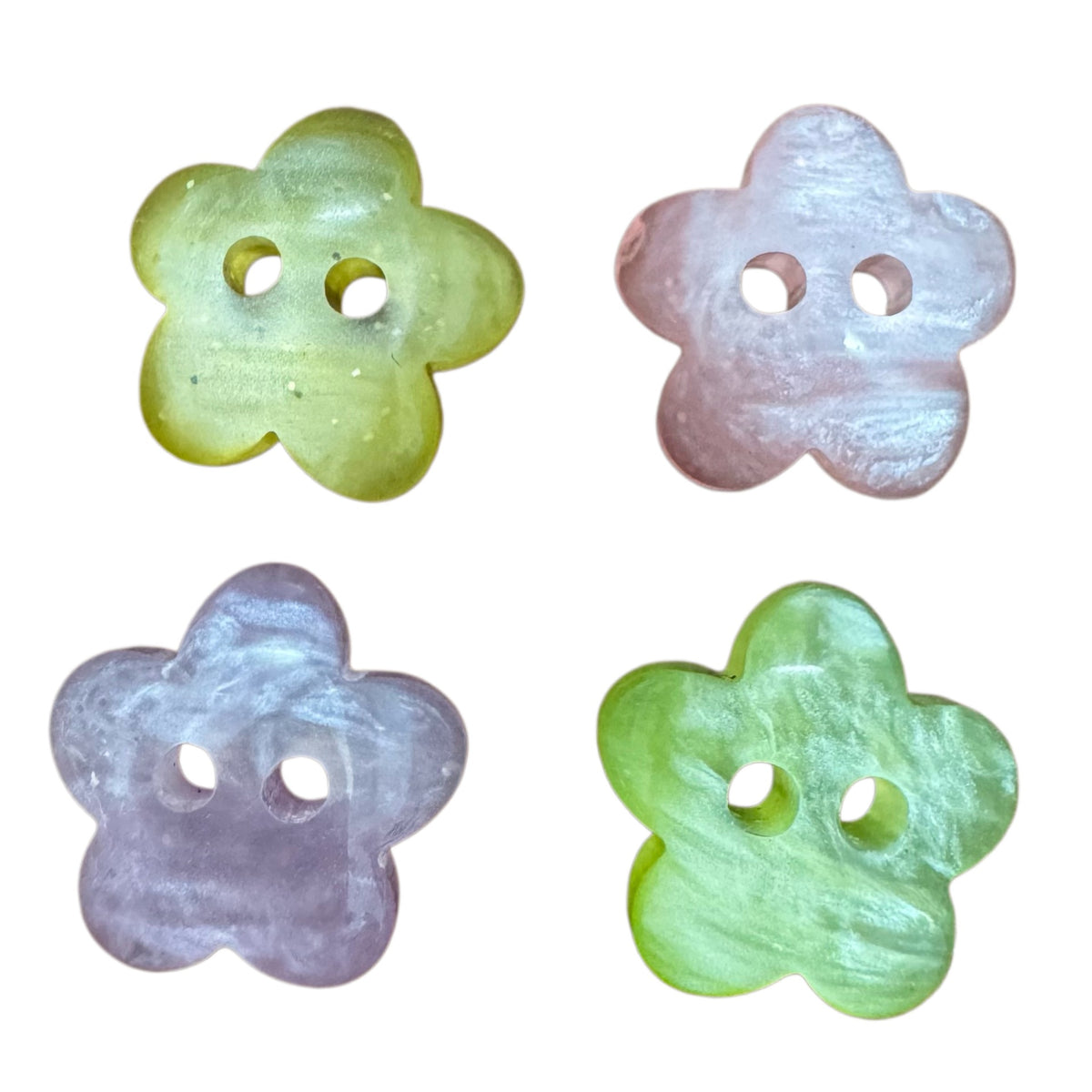 彩色两眼梅花闪粉树脂纽扣单面包双面可用衬衫童装女装DIY装饰扣