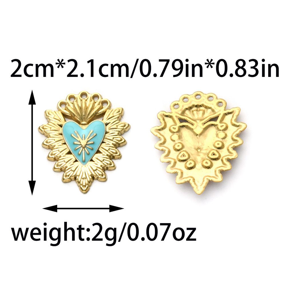Elvane - Gold-Tone Heart-Center Pendant Only