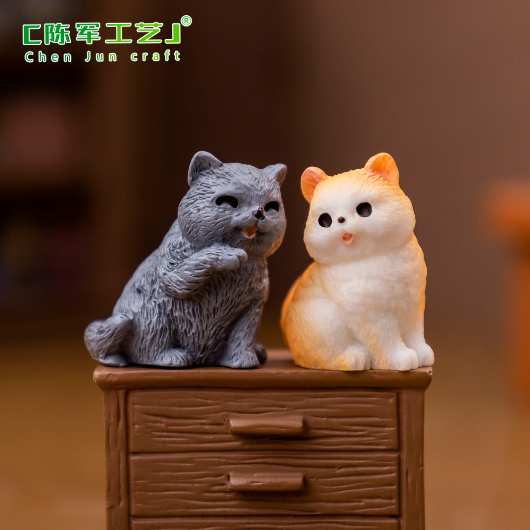 微景观创意可爱小猫猫咪 diy装饰品盲袋配件迷你桌面汽车载小摆件