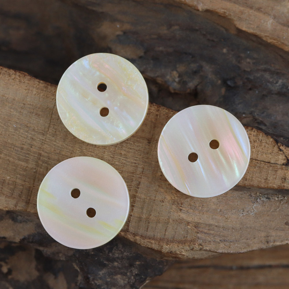 Bunli - DIY 10 Pack Pale Iridescent Round Button