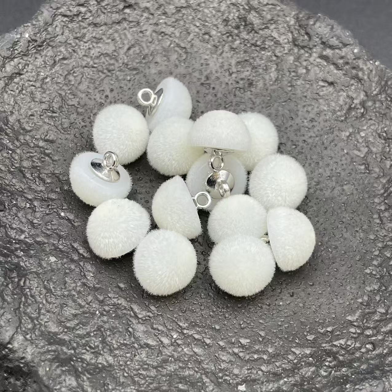 植绒半面切面扣子金属底纽扣极简轻奢风羊毛衫衬衫开衫装饰辅料扣