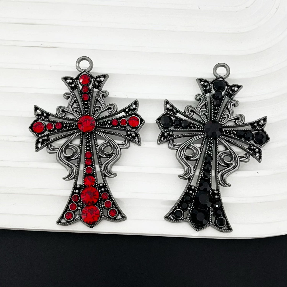 Elvane - Gothic Red and Black Cross Pendant Only