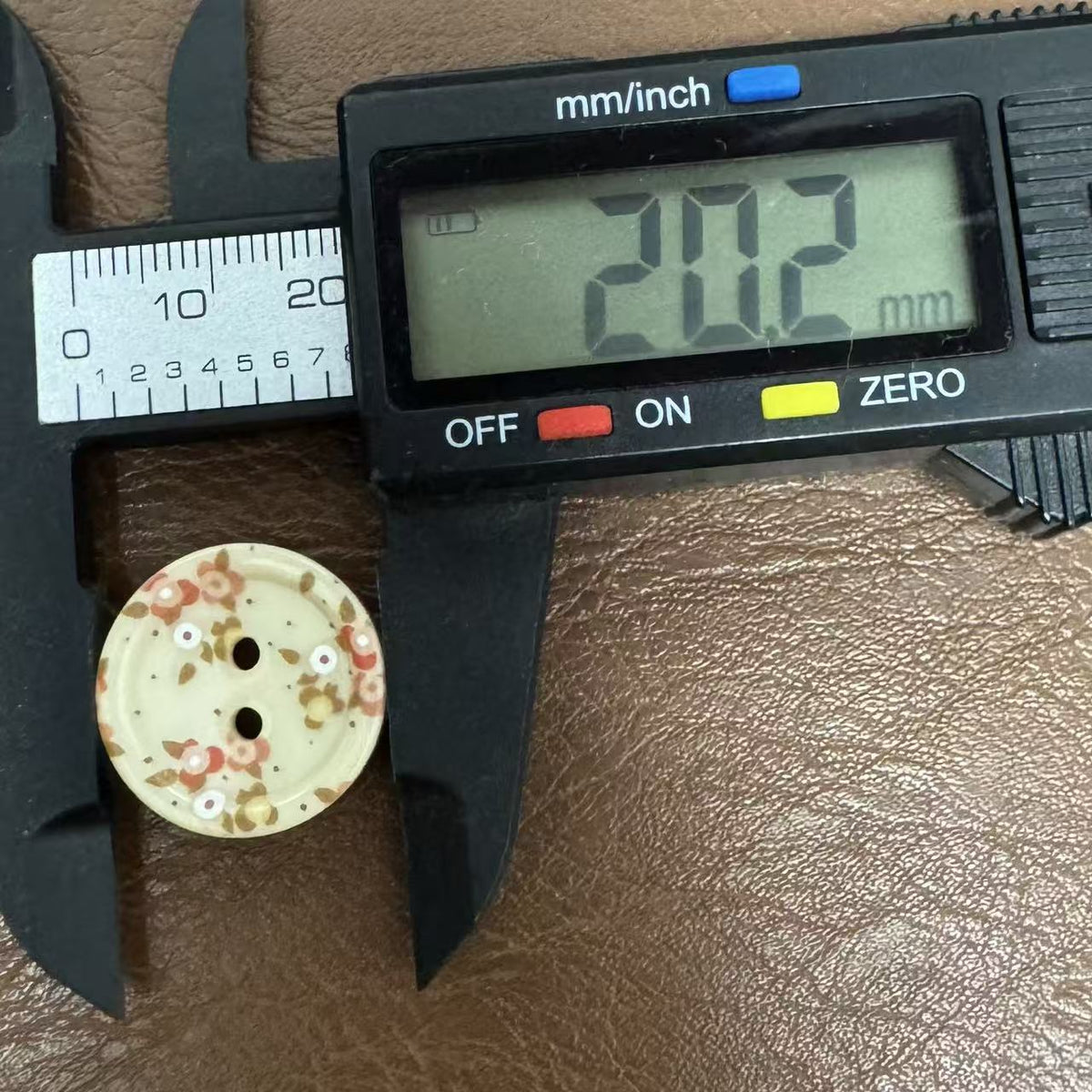 清新复古碎花彩绘圆形两孔细边纽扣冬季森系毛呢外套风衣大衣扣子